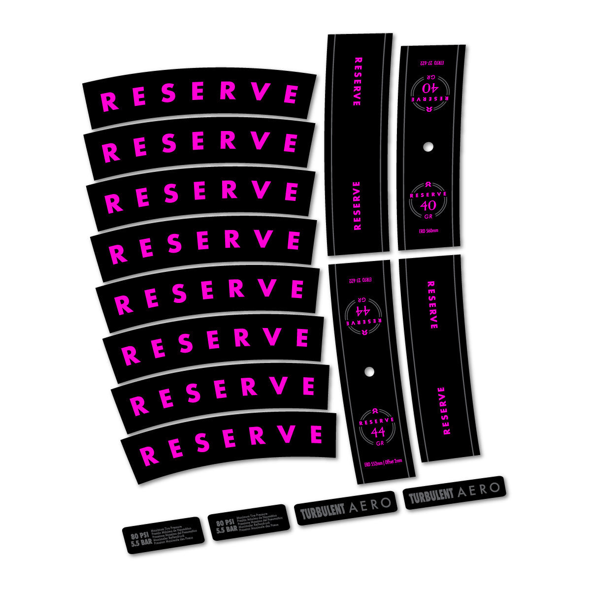 Fuchsia Neon decal for Reserve 40/44 GR 2024-2026 MTB wheel 29" – bike sticker vinyl