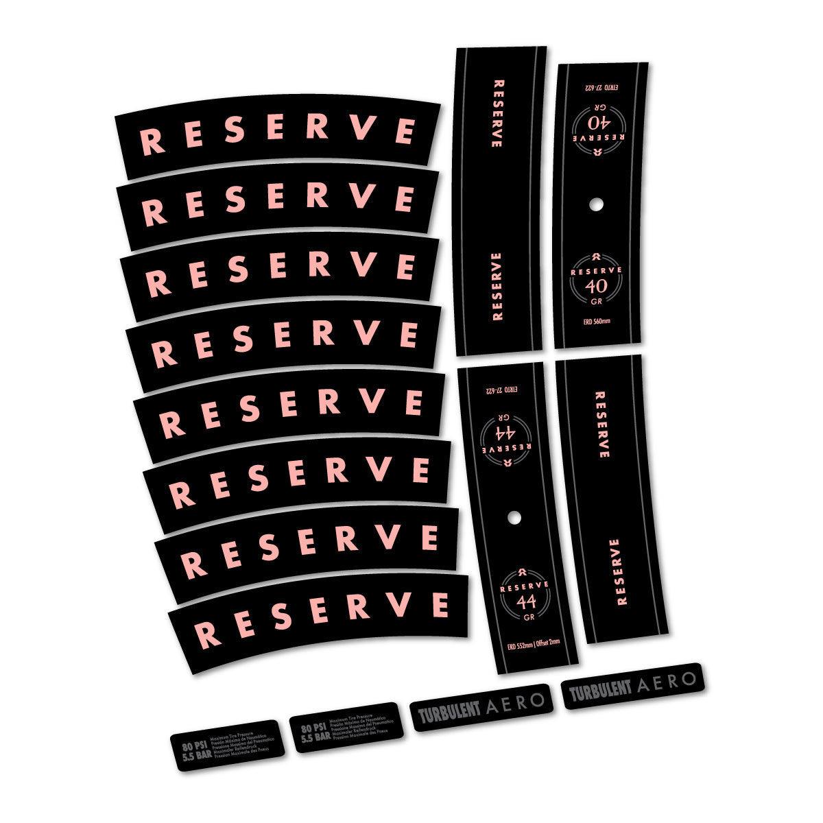 Salmon Pink decal for Reserve 40/44 GR 2024-2026 MTB wheel 29" – bike sticker vinyl