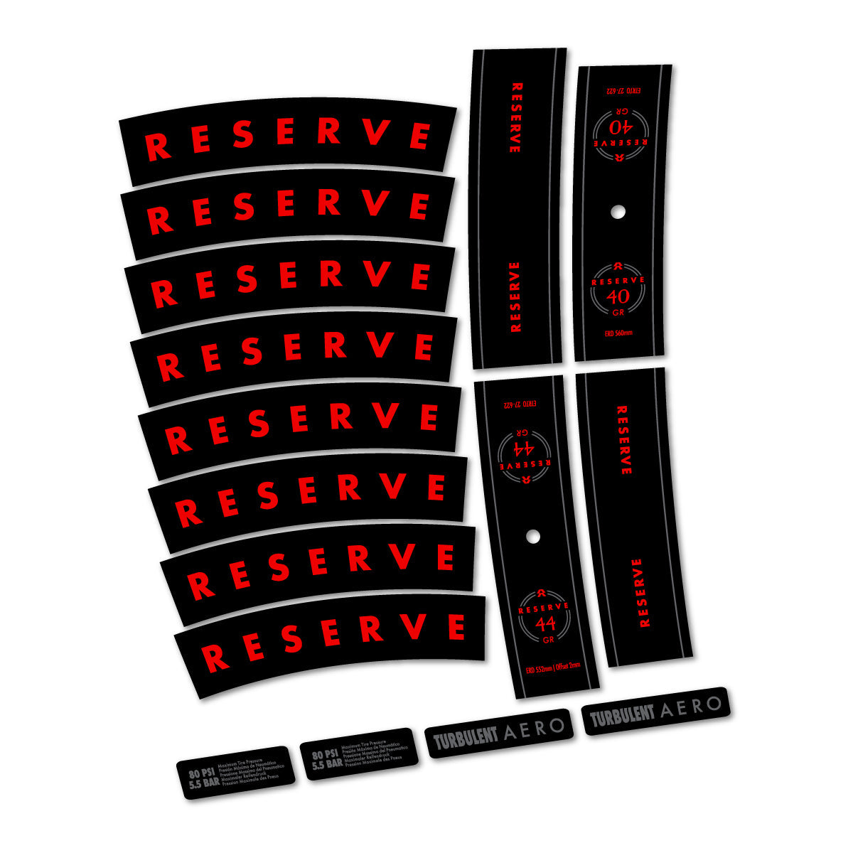 Red decal for Reserve 40/44 GR 2024-2026 MTB wheel 29" – bike sticker vinyl