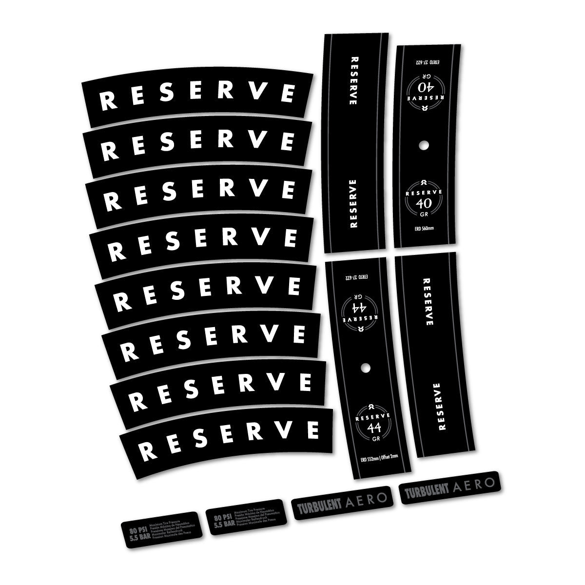 White decal for Reserve 40/44 GR 2024-2026 MTB wheel 29" – bike sticker vinyl
