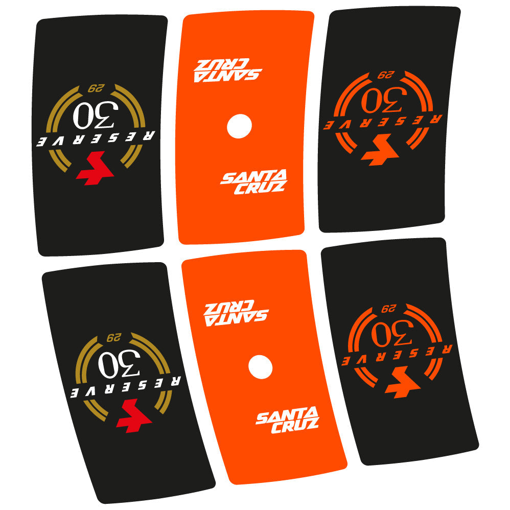 Stickers Santa Cruz Reserve 30 compatibles Autocollants roues VTT 29"