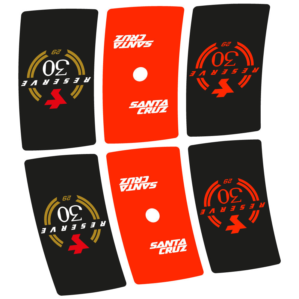 Stickers Santa Cruz Reserve 30 compatibles Autocollants roues VTT 29"