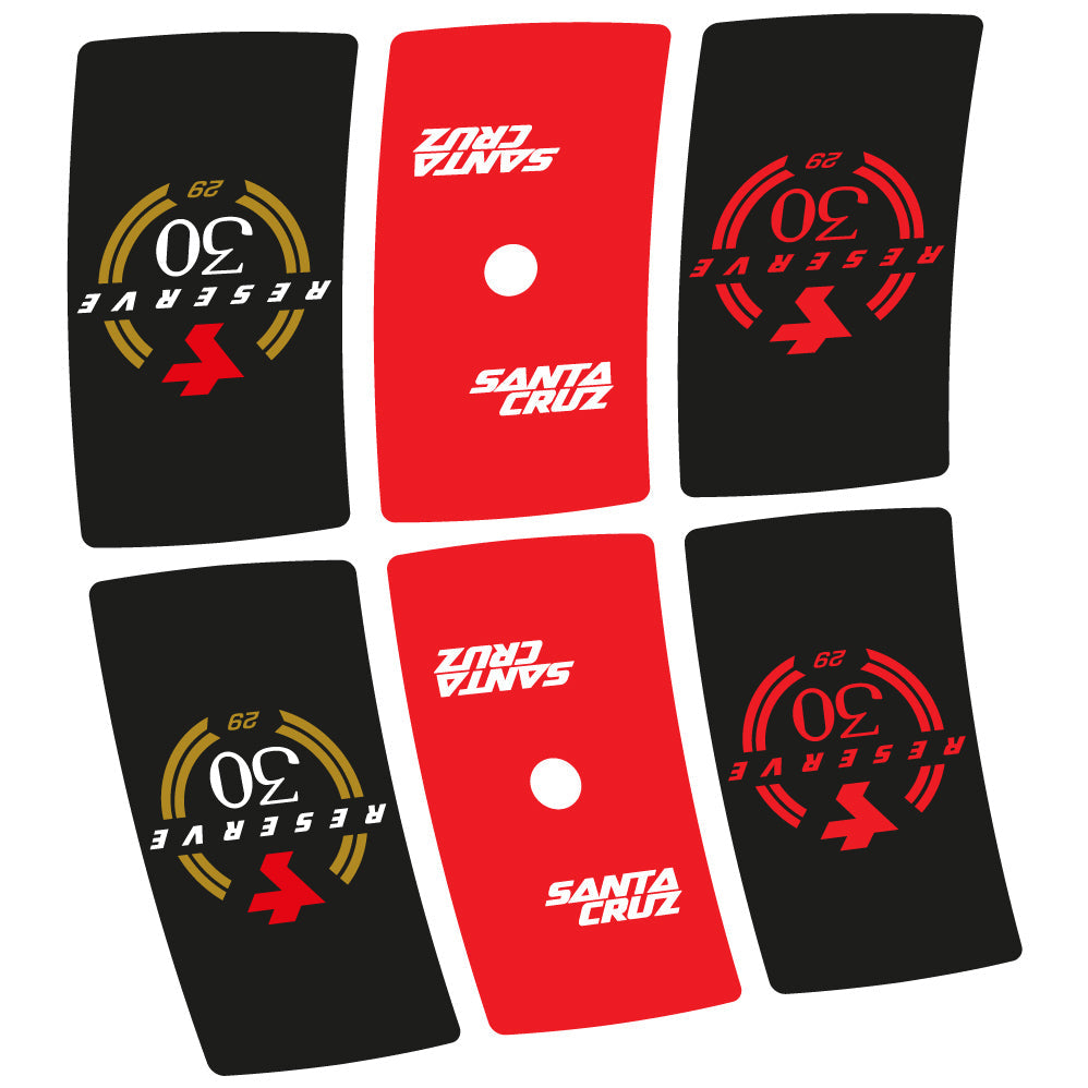 Stickers Santa Cruz Reserve 30 compatibles Autocollants roues VTT 29"