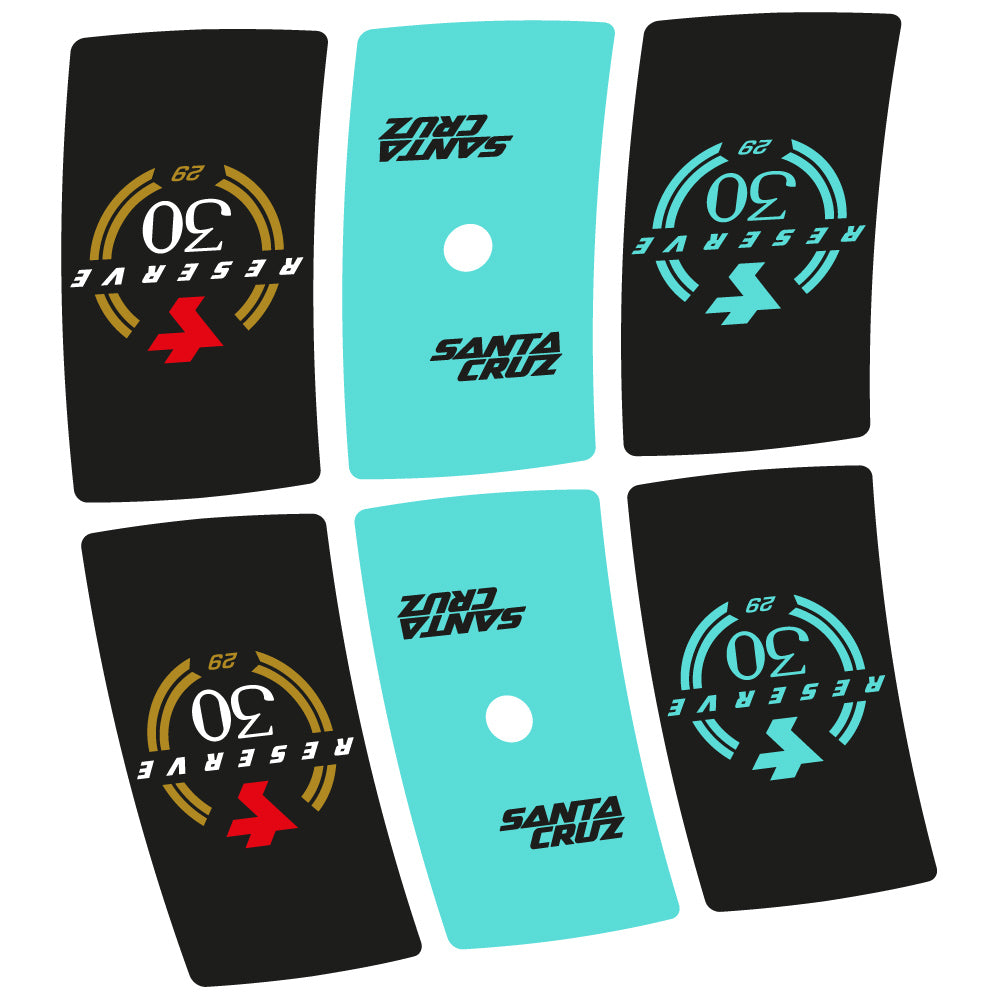 Stickers Santa Cruz Reserve 30 compatibles Autocollants roues VTT 29"