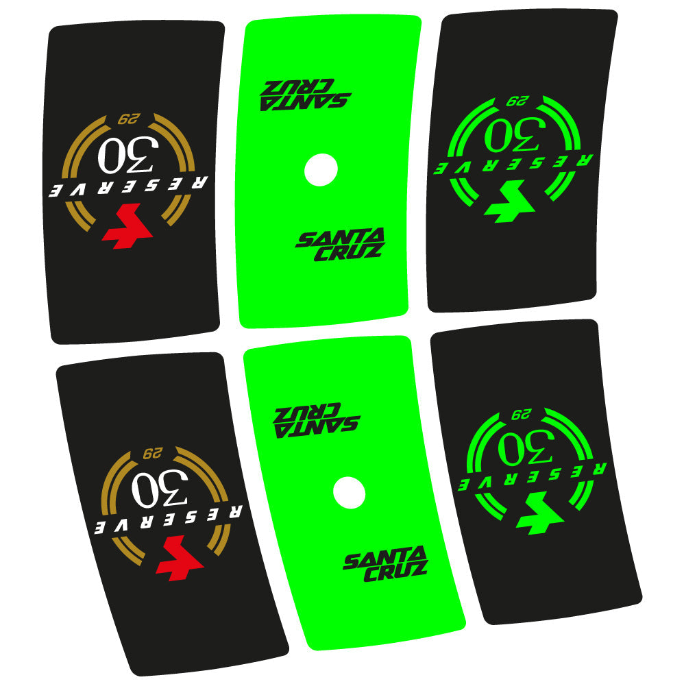 Stickers Santa Cruz Reserve 30 compatibles Autocollants roues VTT 29"