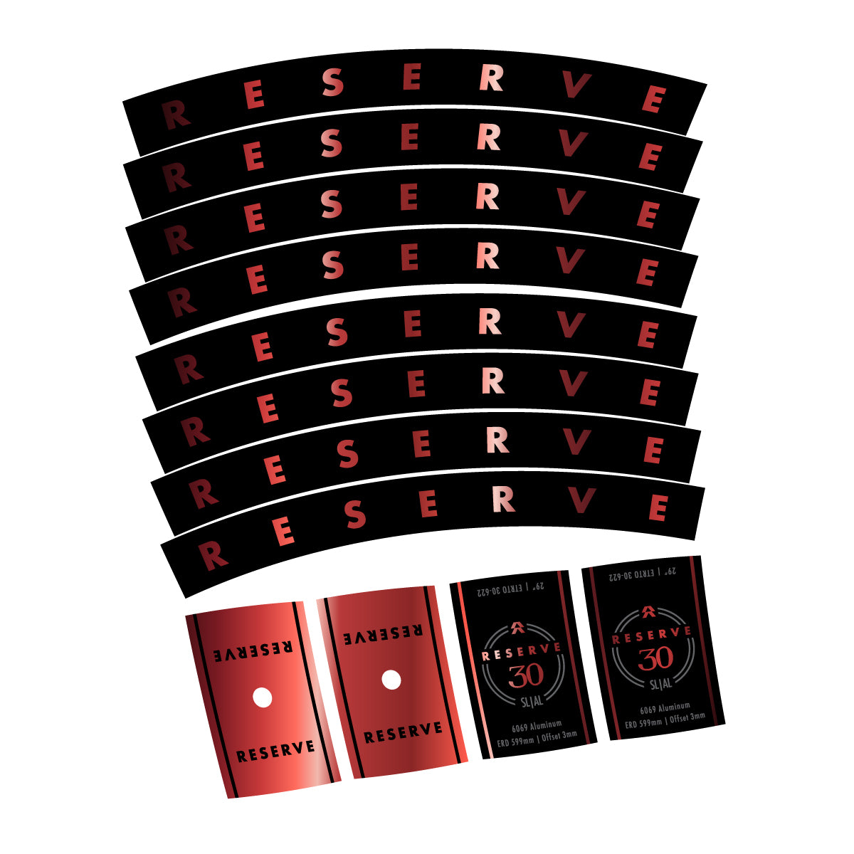 Stickers compatibles Santa Cruz Reserve 30 SL Alloy 2025-2026 pour jantes VTT 29" – autocollants vinyle - Cuivre
