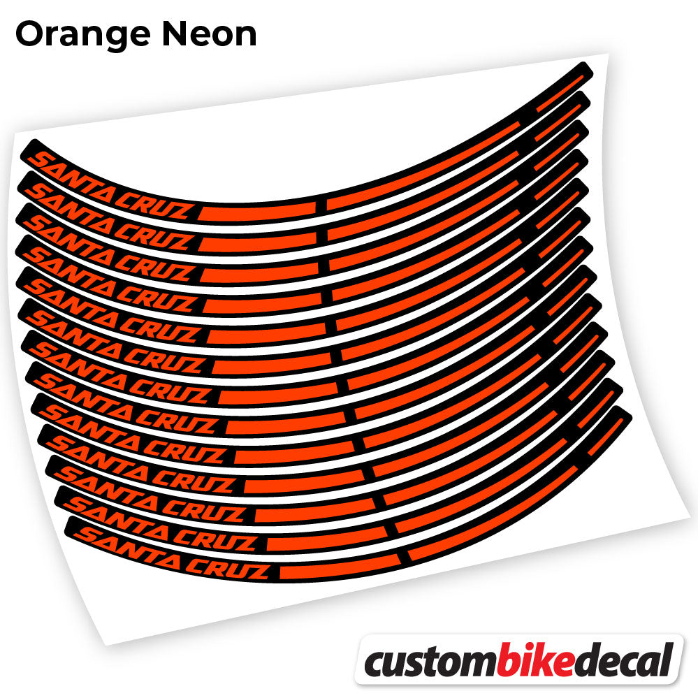 Orange Neon decal for Santa Cruz Bikes Sticker Vinil MTB wheel – bike sticker vinyl