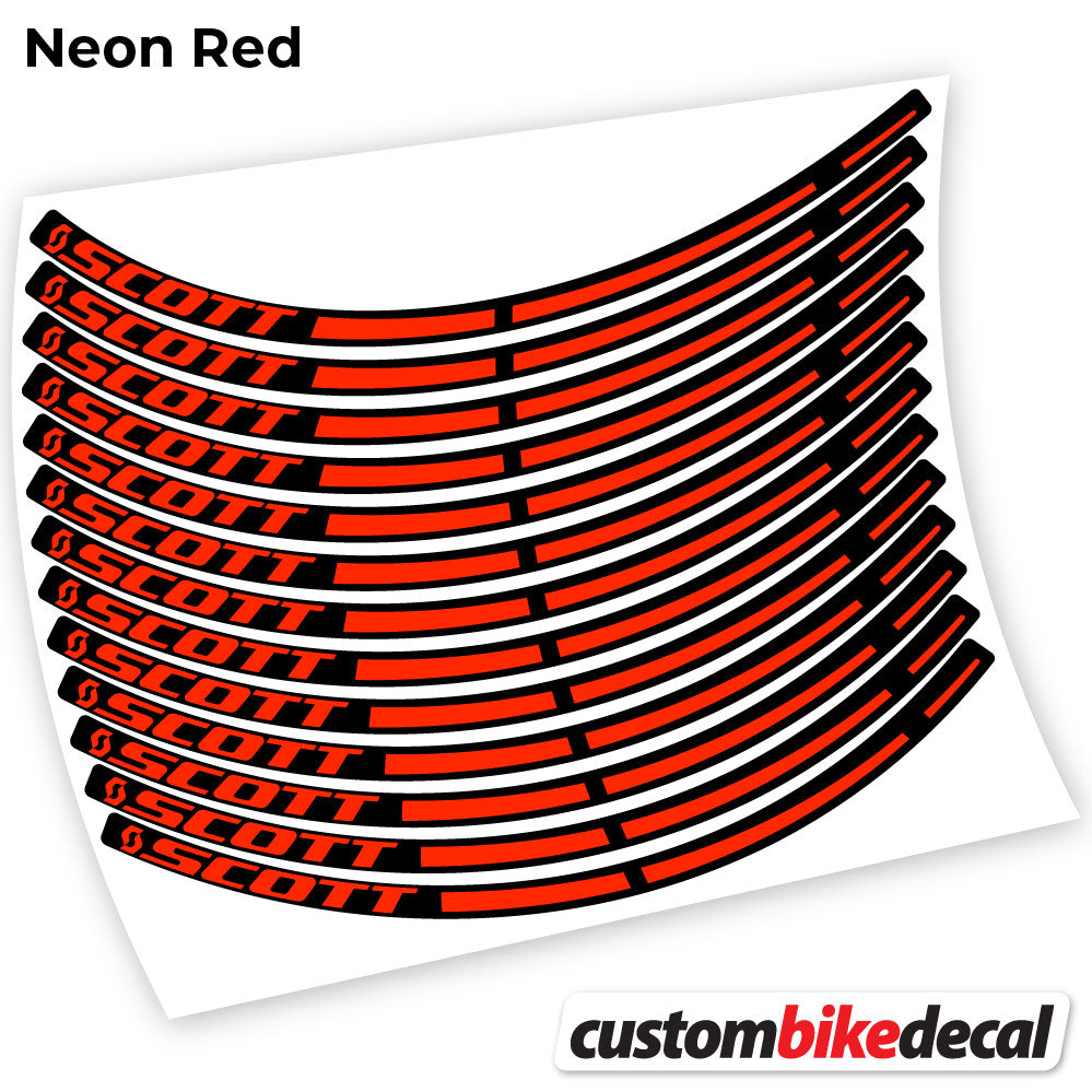 Neon Red decal for Scott MTB wheel – bike sticker vinyl