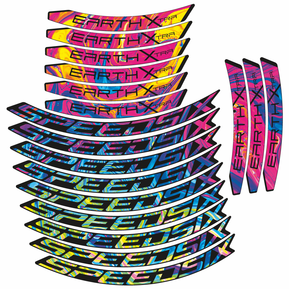 Stickers Speedsix Earth Xtra compatibles Autocollants roues VTT 29"