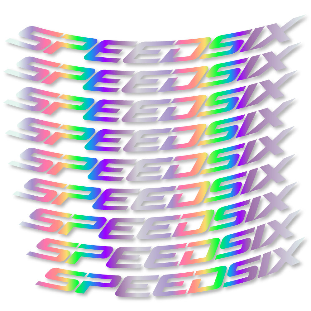 Stickers Speedsix compatibles - Autocollants roue vélo VTT