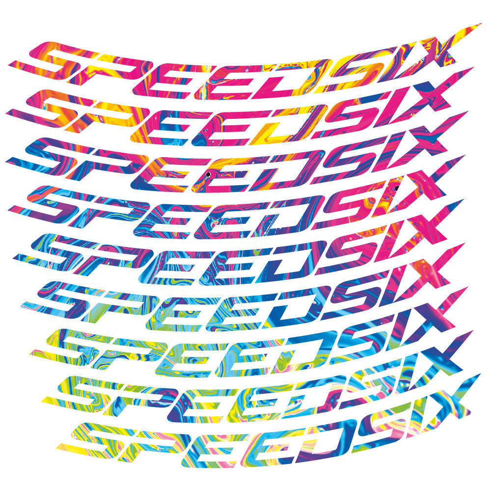 Stickers Speedsix compatibles - Autocollants roue vélo VTT