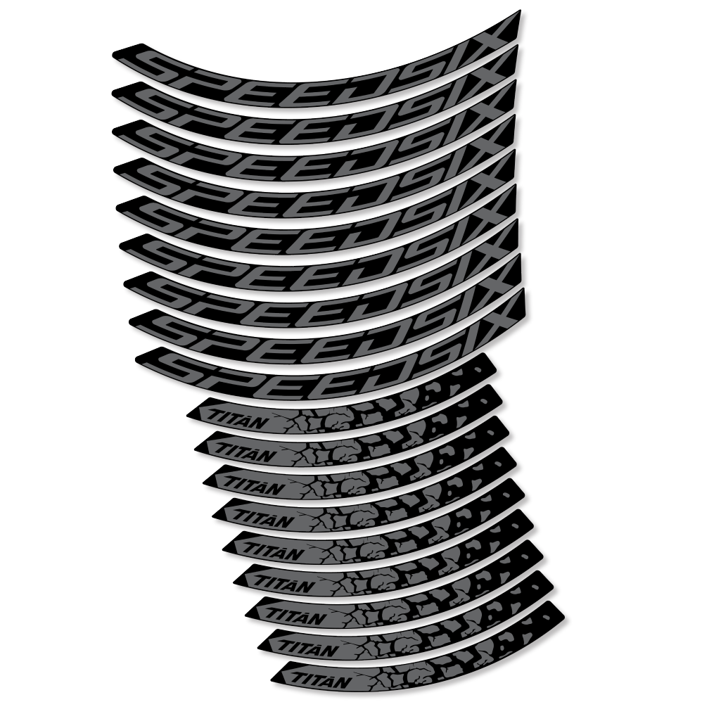 Stickers SpeedSix Titan compatibles - Autocollants roue vélo VTT