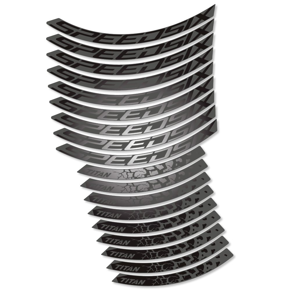 Stickers SpeedSix Titan compatibles - Autocollants roue vélo VTT