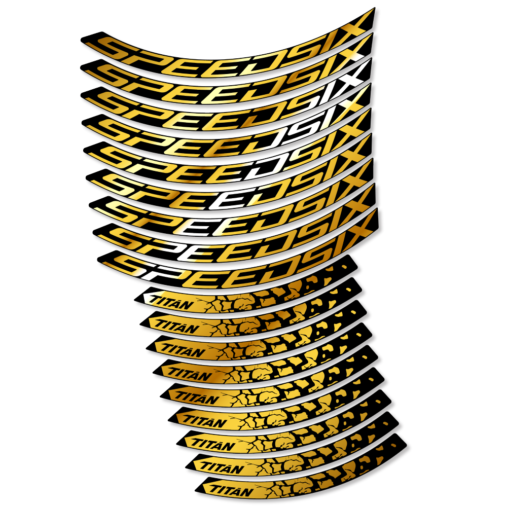 Stickers SpeedSix Titan compatibles - Autocollants roue vélo VTT