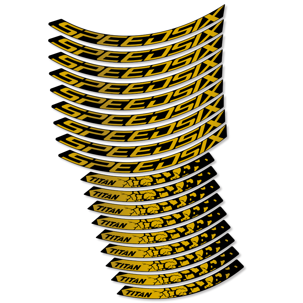 Stickers SpeedSix Titan compatibles - Autocollants roue vélo VTT