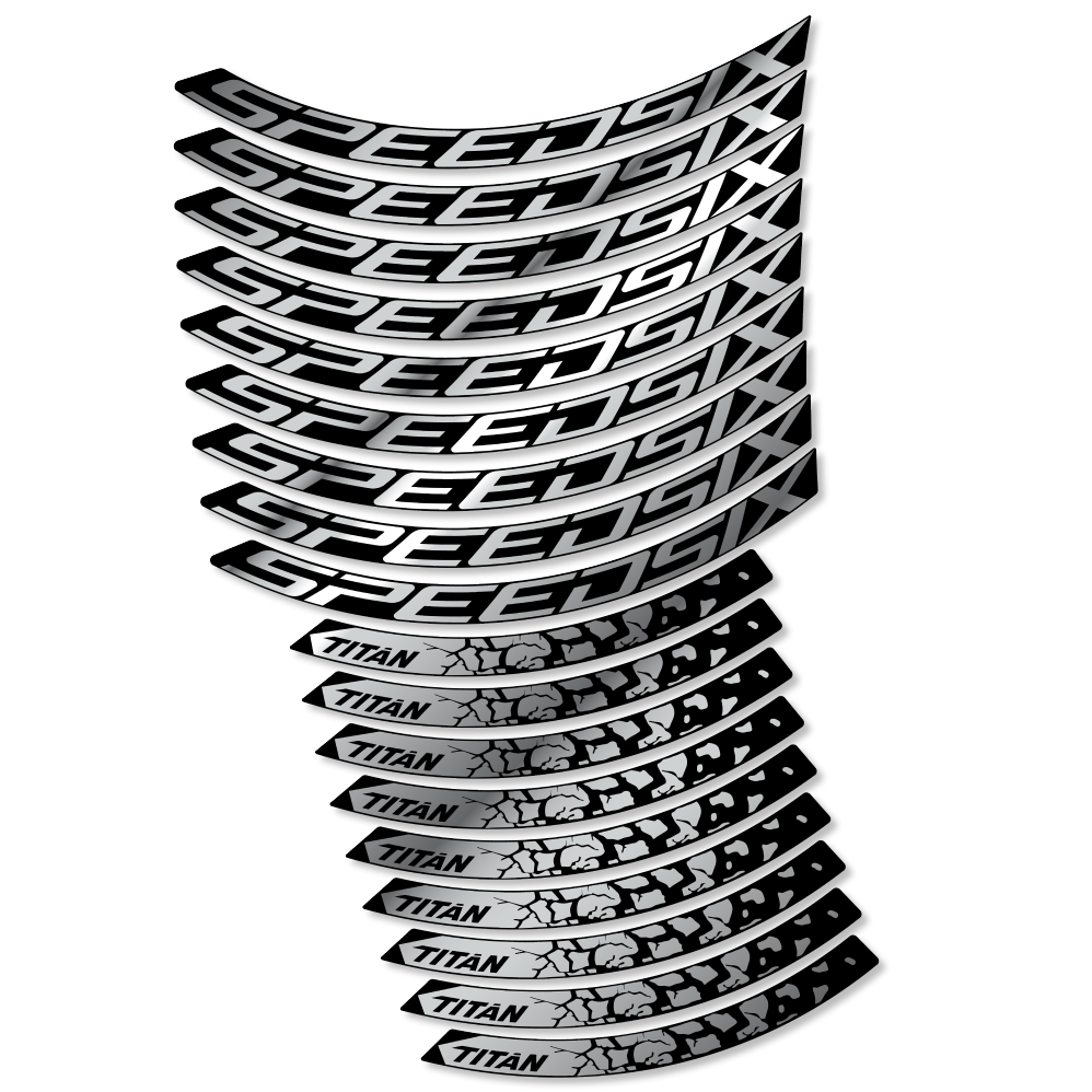 Stickers SpeedSix Titan compatibles - Autocollants roue vélo VTT