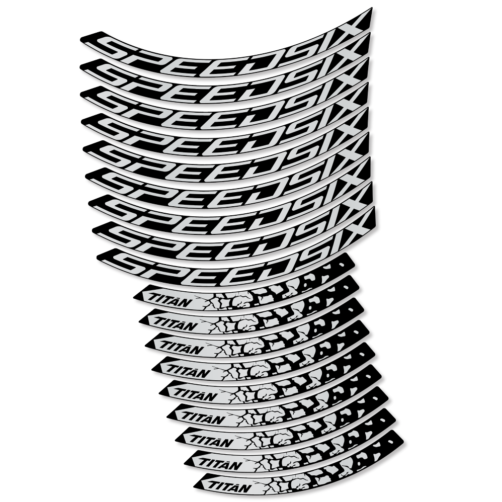 Stickers SpeedSix Titan compatibles - Autocollants roue vélo VTT