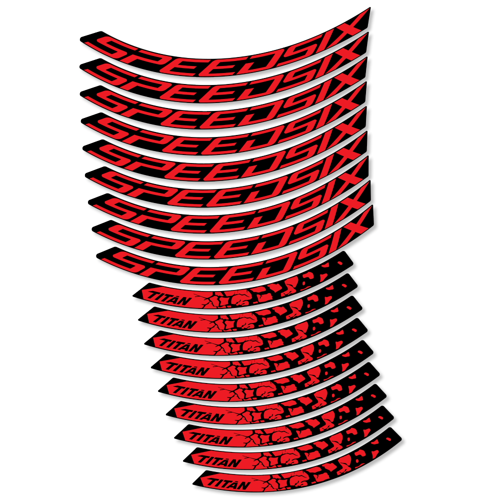 Stickers SpeedSix Titan compatibles - Autocollants roue vélo VTT