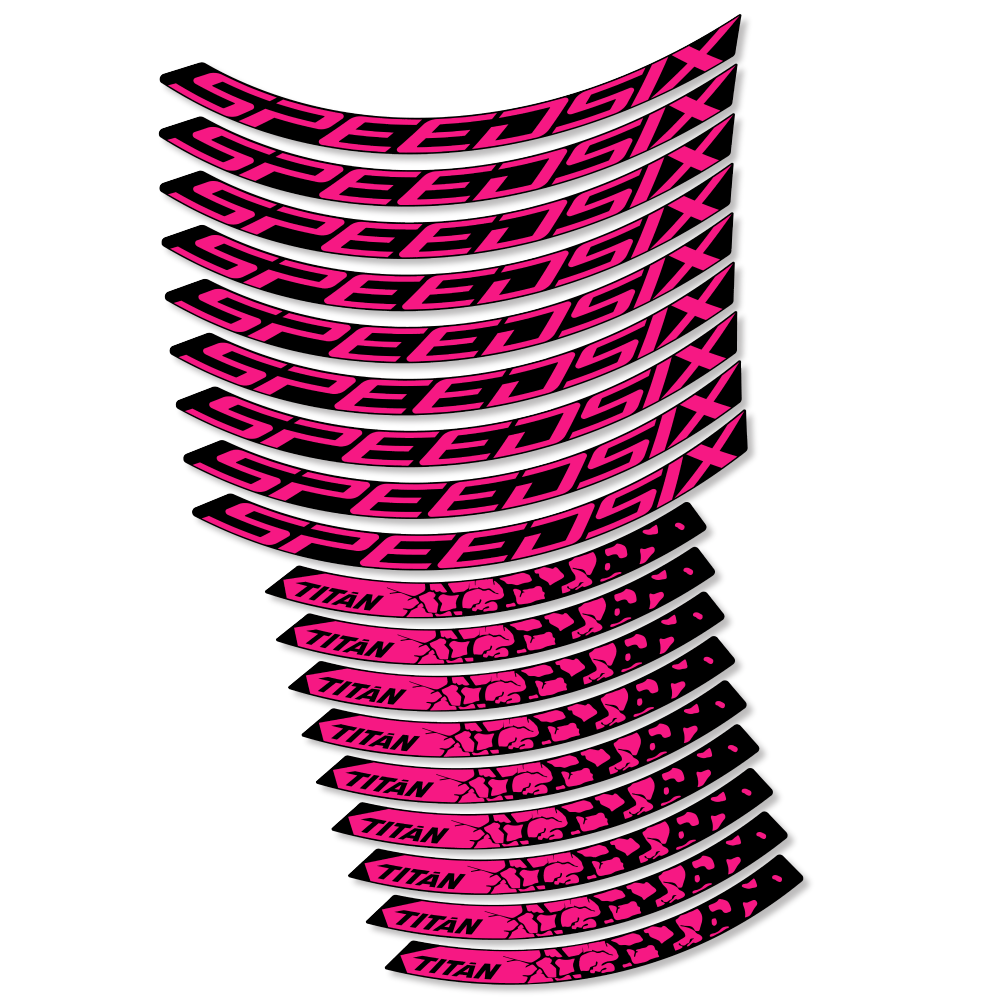 Stickers SpeedSix Titan compatibles - Autocollants roue vélo VTT