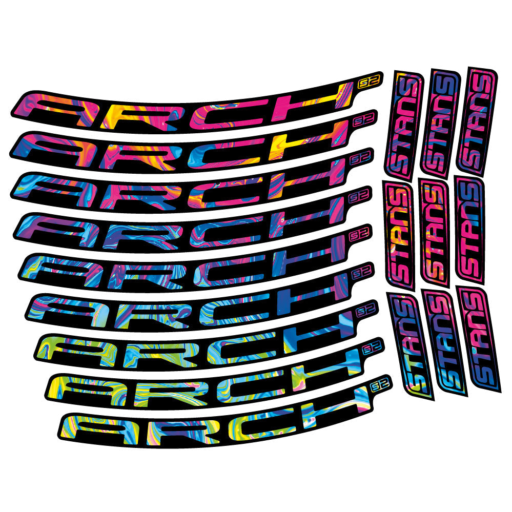 Stickers Stans Arch S2 2021 compatibles - Autocollants roue vélo VTT