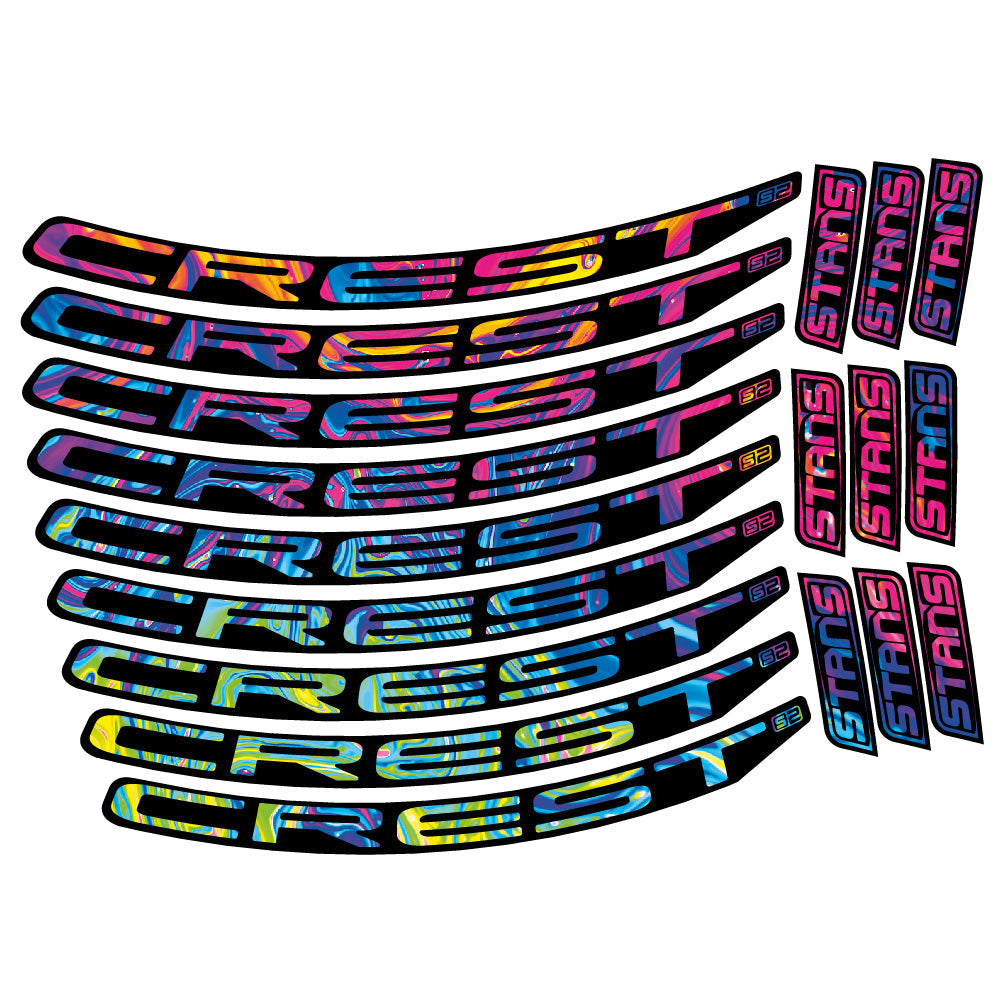 Stickers Stans Crest S2 compatibles - Autocollants roue vélo VTT