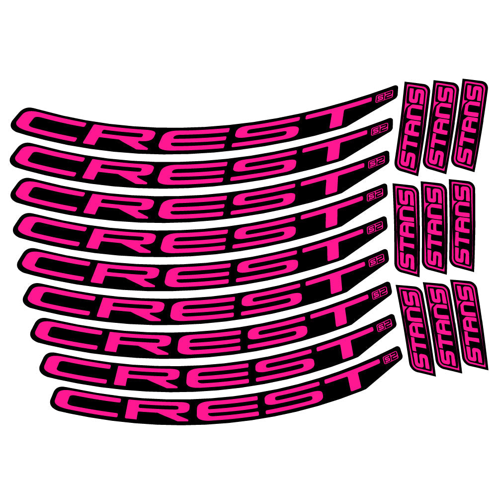 Stickers Stans Crest S2 compatibles - Autocollants roue vélo VTT