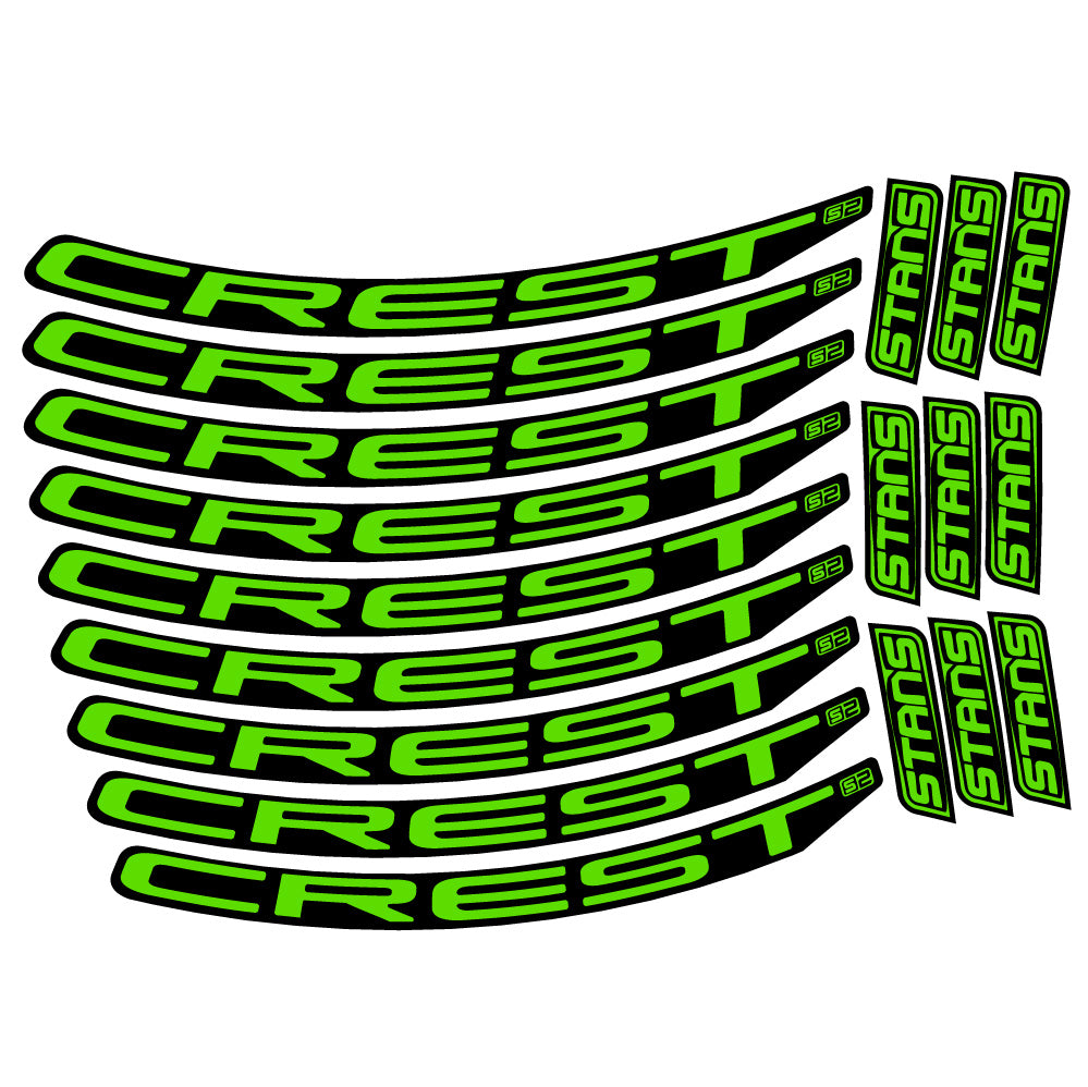 Stickers Stans Crest S2 compatibles - Autocollants roue vélo VTT