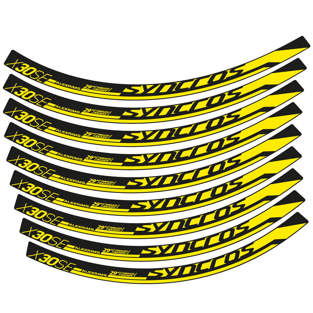 Stickers Syncross X30SE compatibles - Autocollants roue vélo VTT