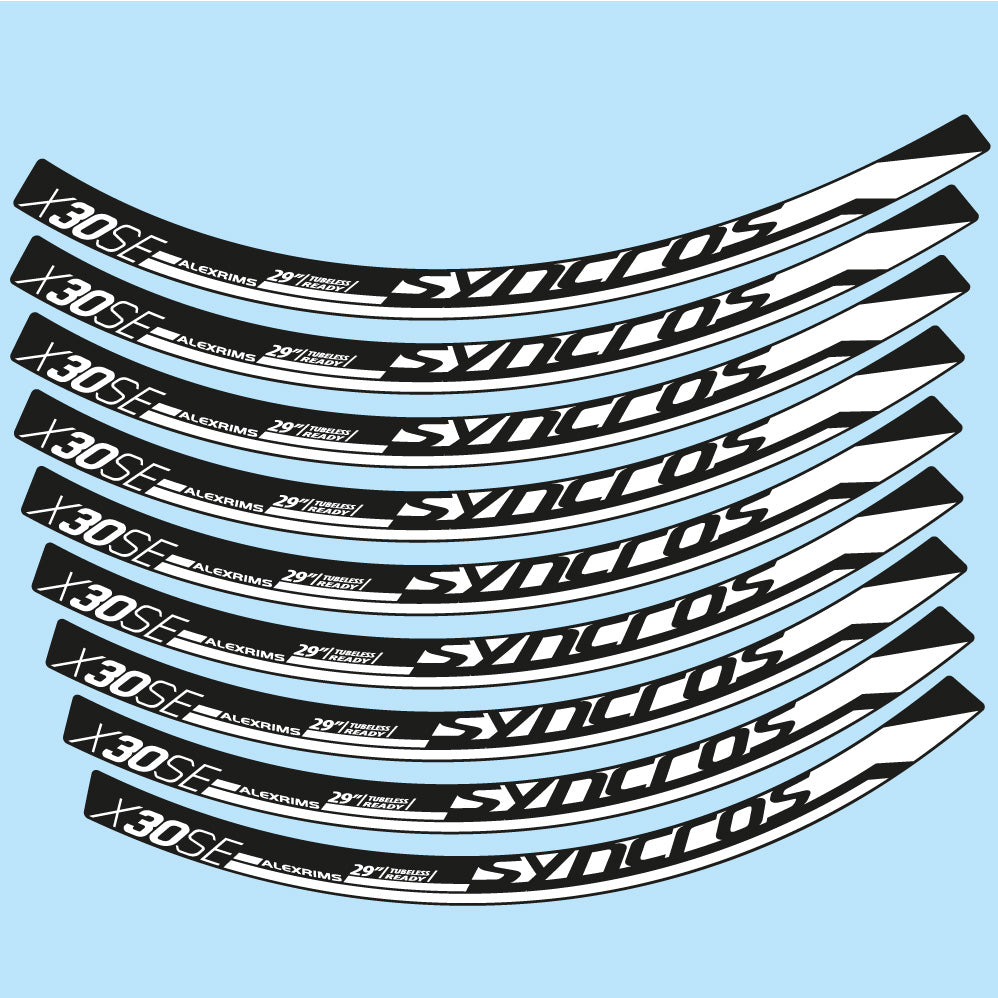 Stickers Syncross X30SE compatibles - Autocollants roue vélo VTT