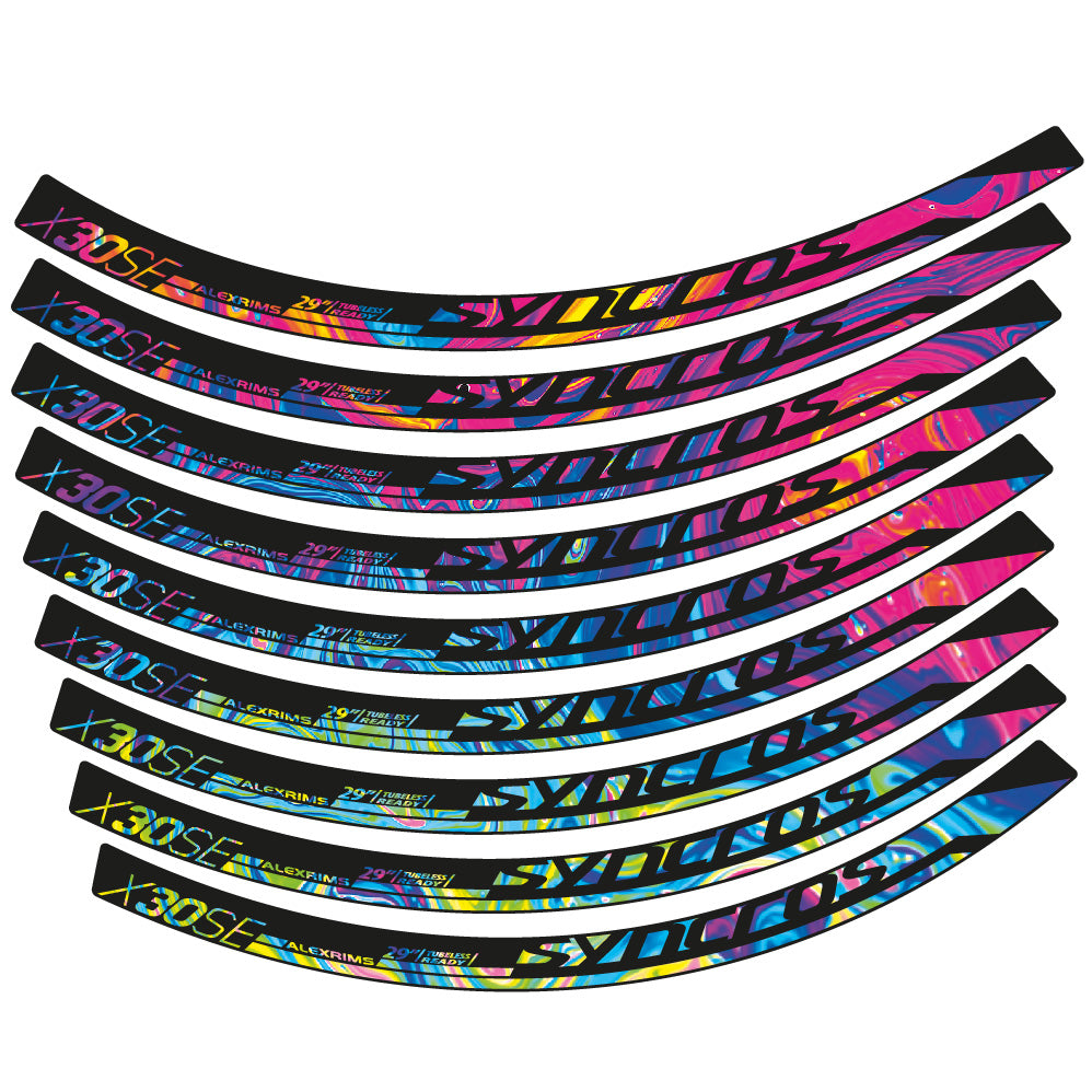 Stickers Syncross X30SE compatibles - Autocollants roue vélo VTT