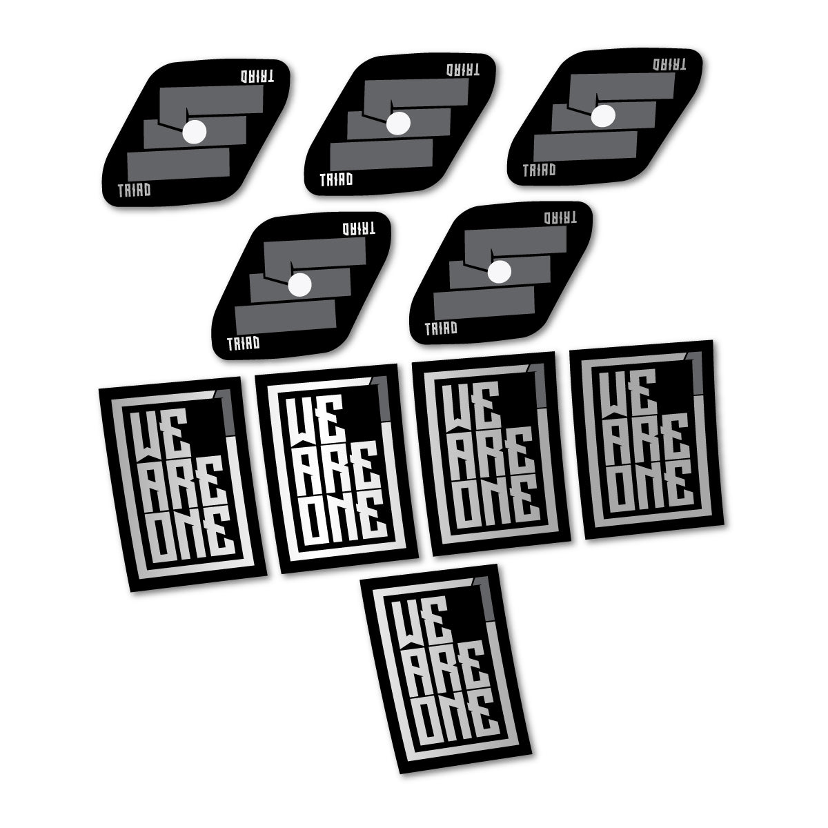 Stickers compatibles We Are One Triad pour jantes VTT 29" – autocollants vinyle - Argent
