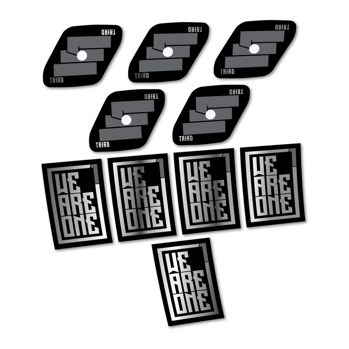 Stickers compatibles We Are One Triad pour jantes VTT 29" – autocollants vinyle - Argent Chromé