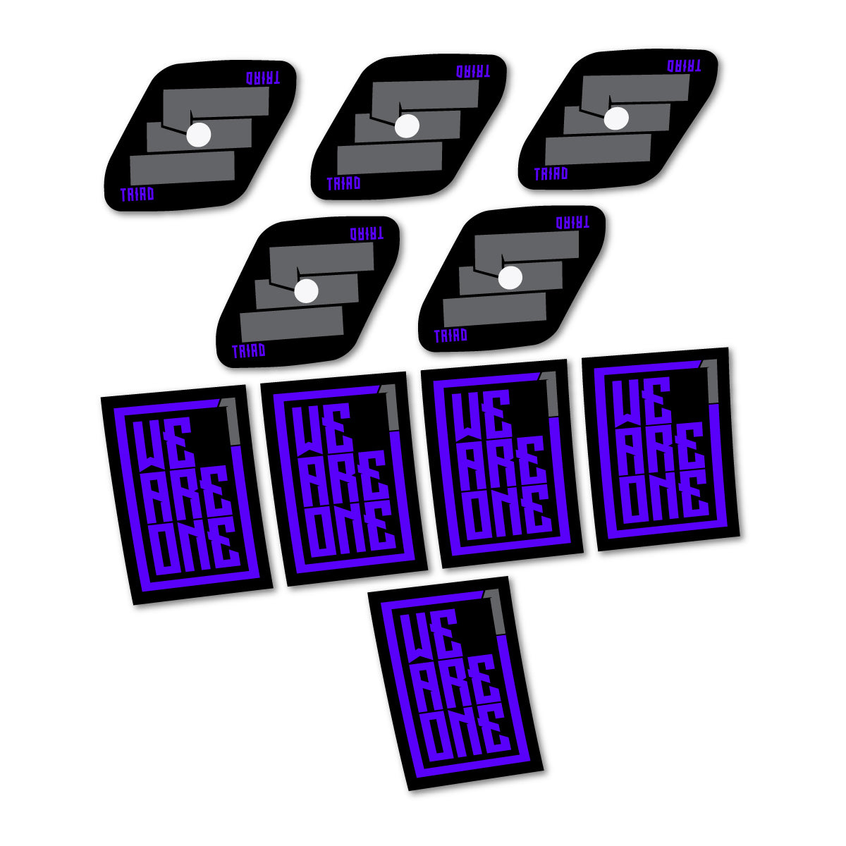 Stickers compatibles We Are One Triad pour jantes VTT 29" – autocollants vinyle - Bleu Reflex