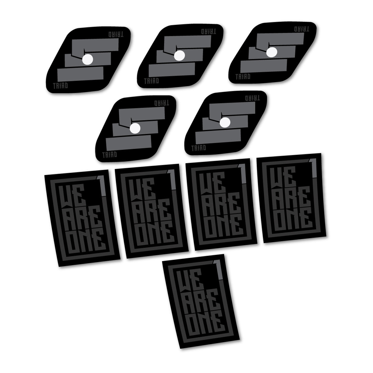 Stickers compatibles We Are One Triad pour jantes VTT 29" – autocollants vinyle - Gris Anthracite