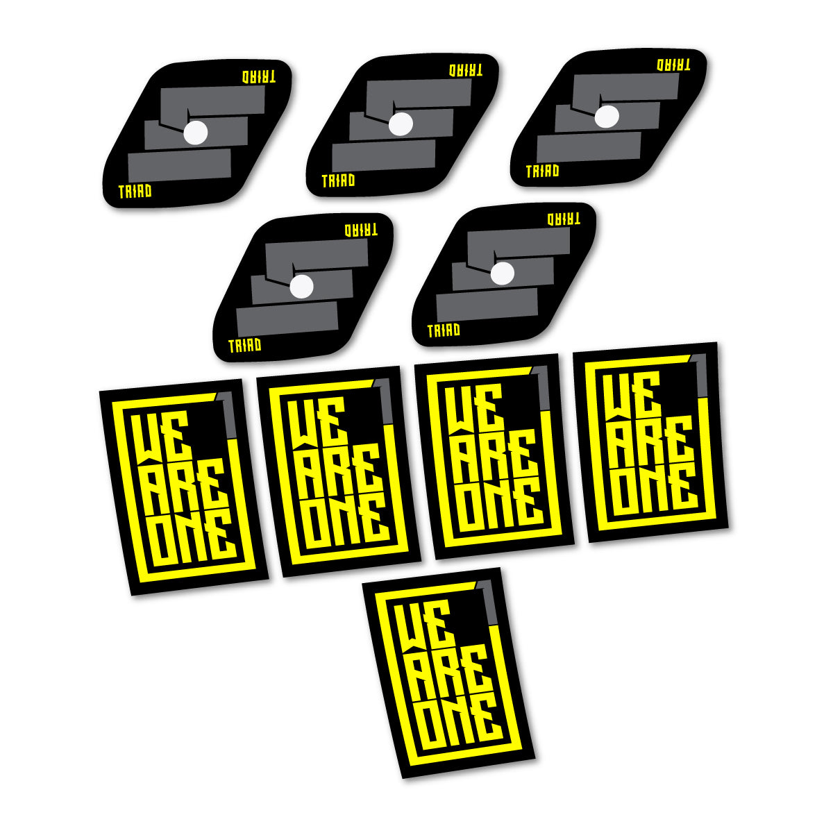 Stickers compatibles We Are One Triad pour jantes VTT 29" – autocollants vinyle - Jaune Citron