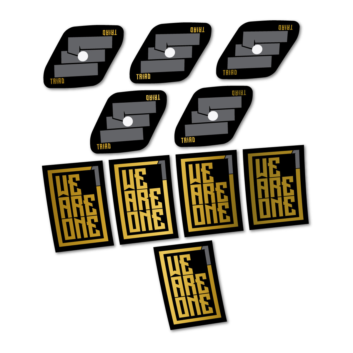 Stickers compatibles We Are One Triad pour jantes VTT 29" – autocollants vinyle - Or