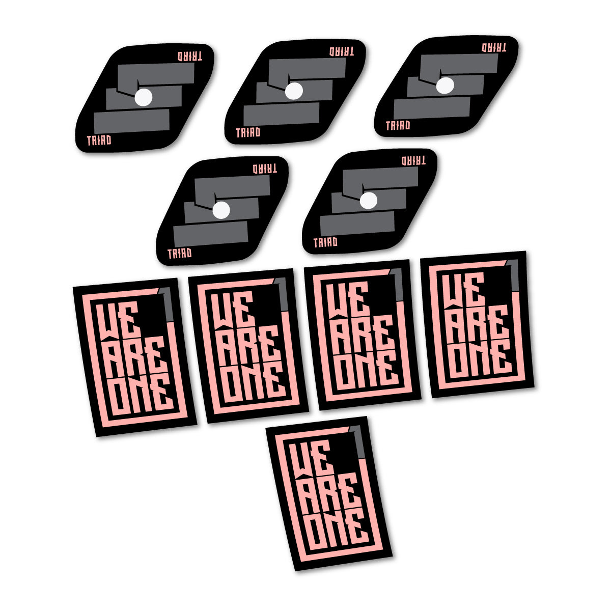 Stickers compatibles We Are One Triad pour jantes VTT 29" – autocollants vinyle - Rose Saumon