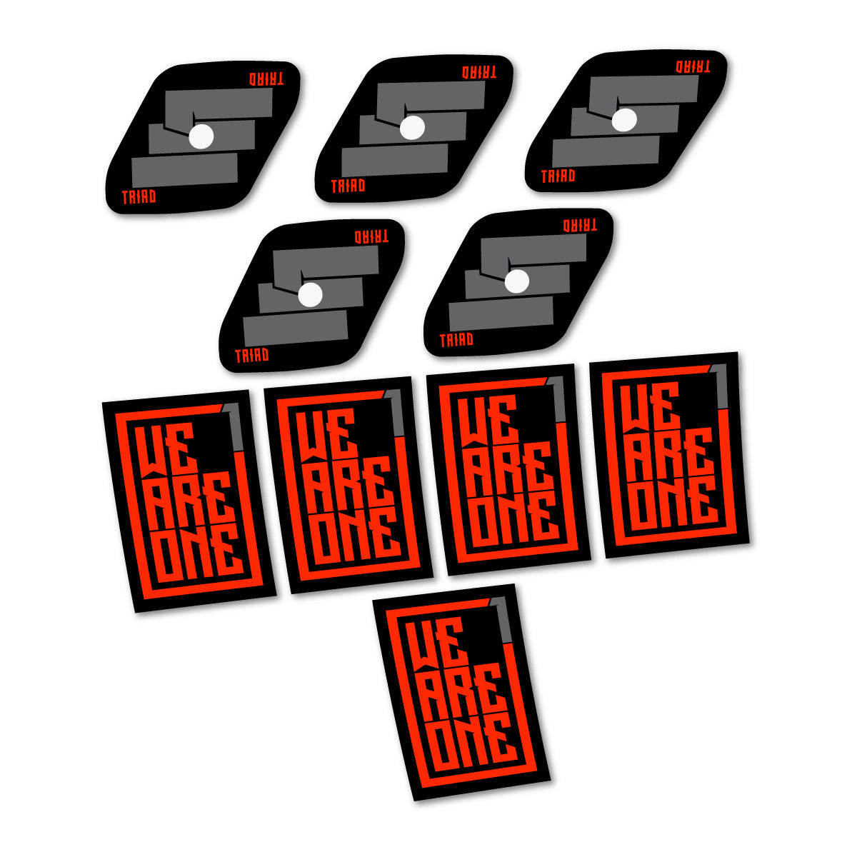 Stickers compatibles We Are One Triad pour jantes VTT 29" – autocollants vinyle - Rouge Fluo