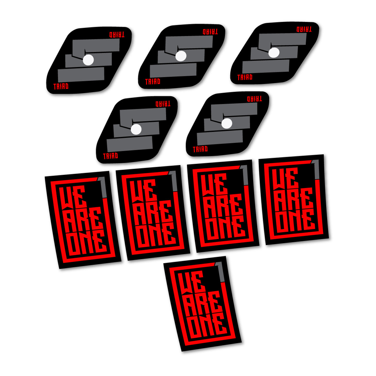 Stickers compatibles We Are One Triad pour jantes VTT 29" – autocollants vinyle - Rouge Orangé