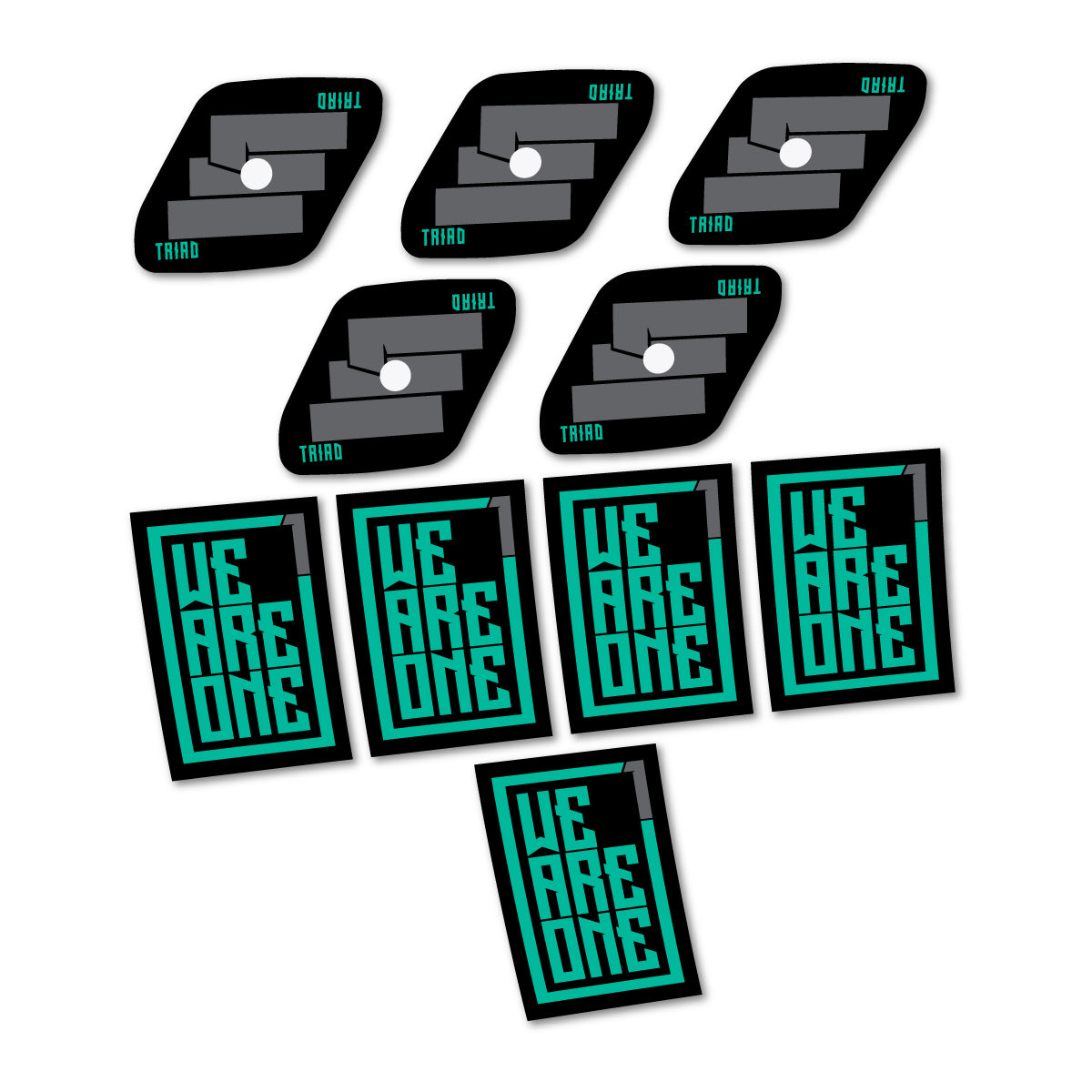 Stickers compatibles We Are One Triad pour jantes VTT 29" – autocollants vinyle - Turquoise Vert