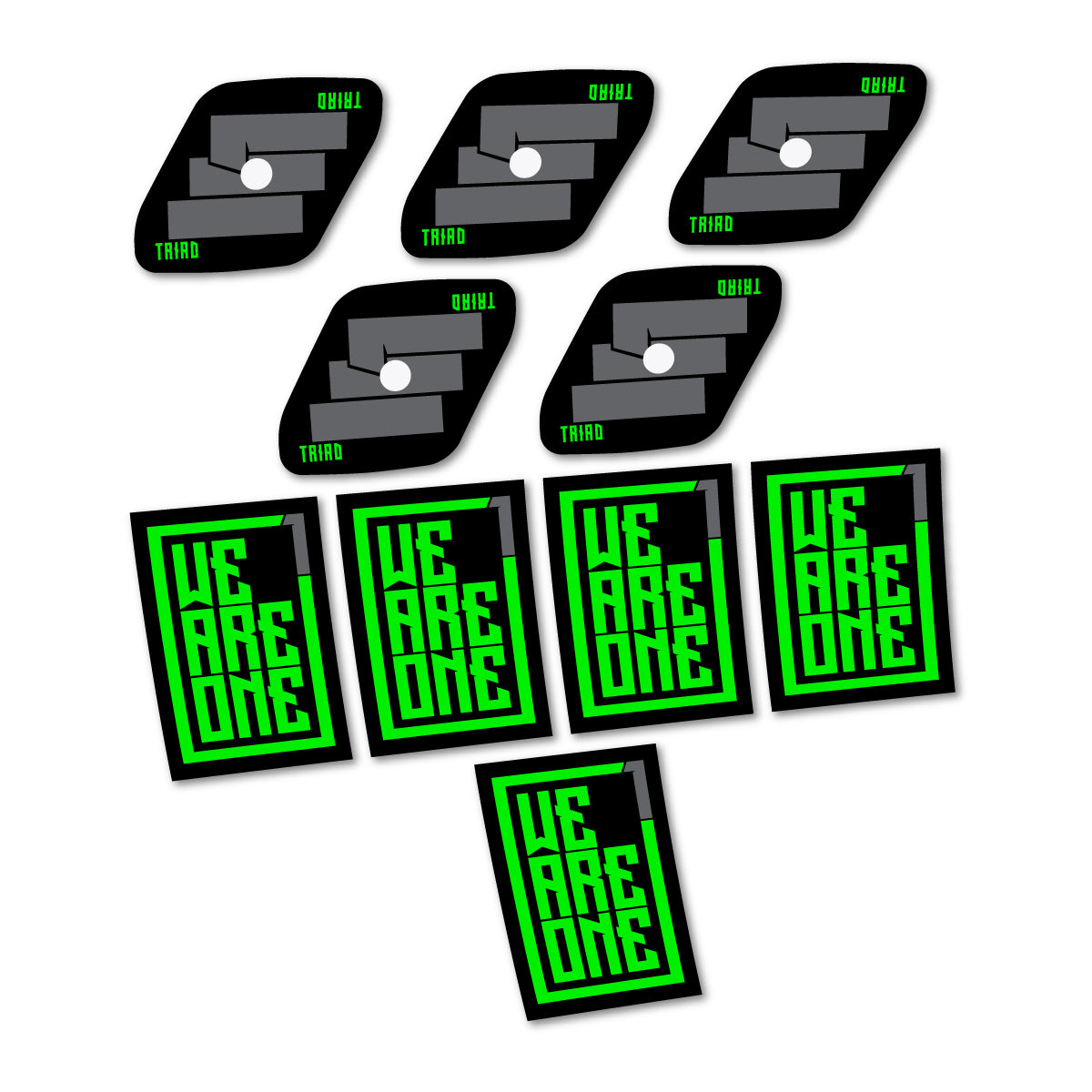 Stickers compatibles We Are One Triad pour jantes VTT 29" – autocollants vinyle - Vert Fluo