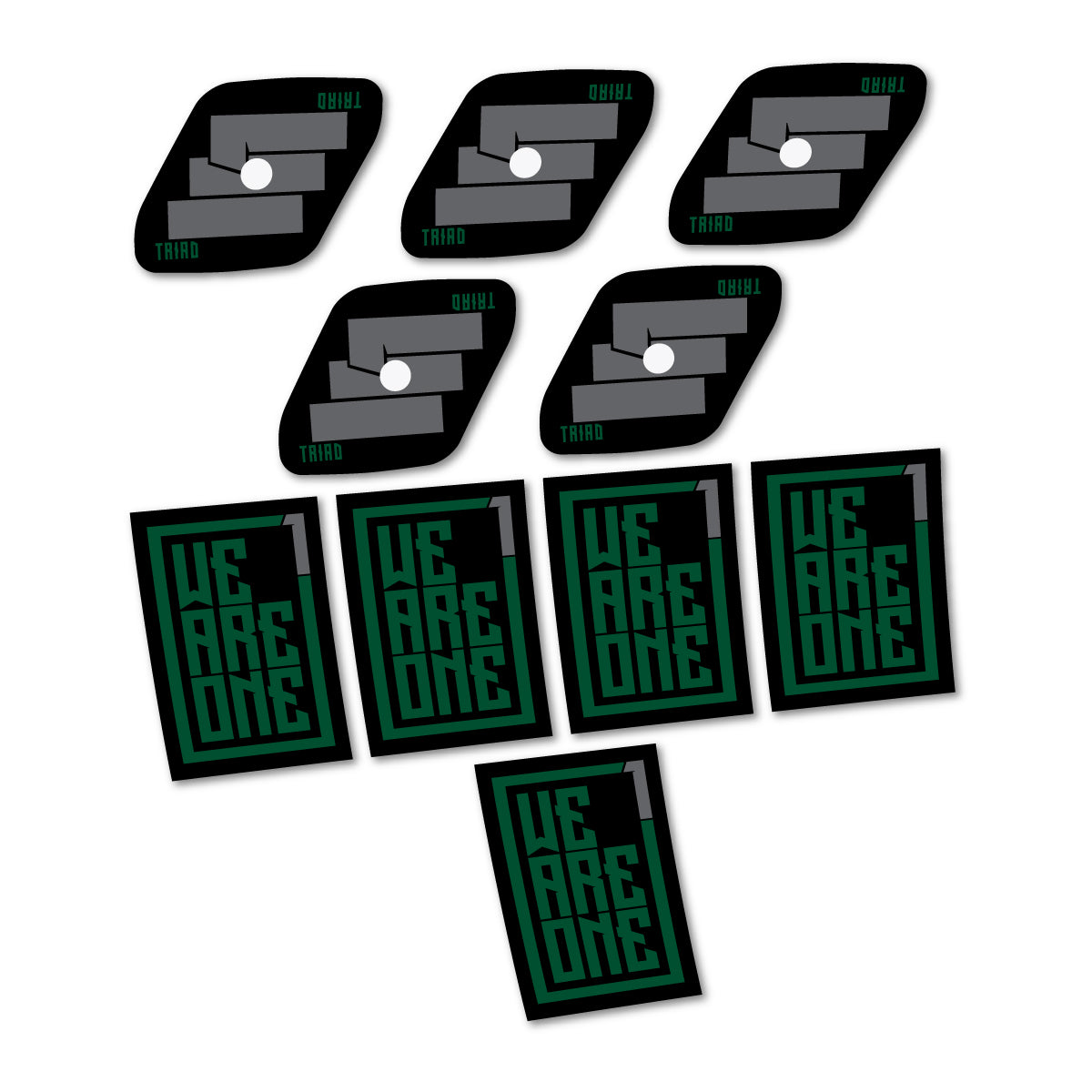 Stickers compatibles We Are One Triad pour jantes VTT 29" – autocollants vinyle - Vert Foncé