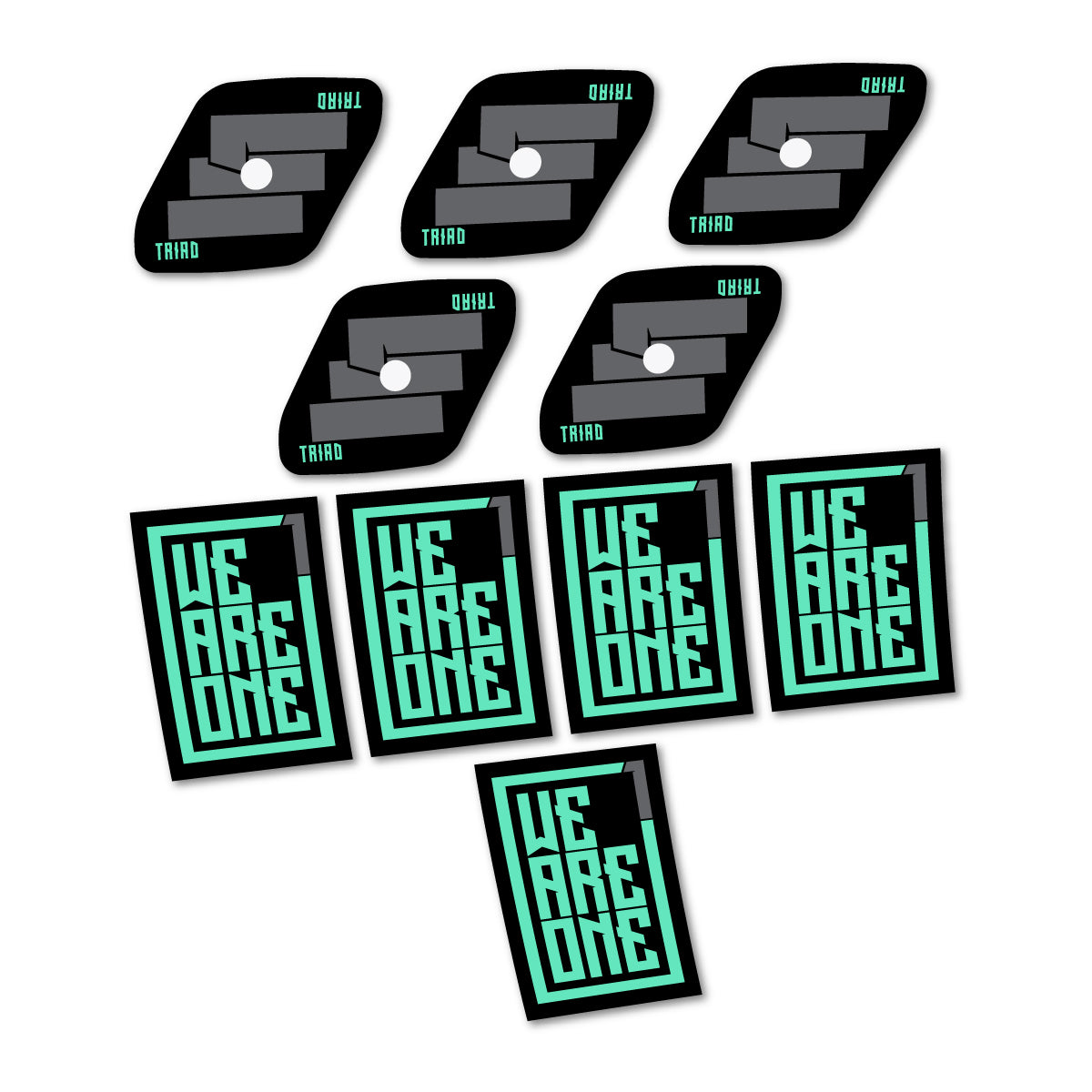Stickers compatibles We Are One Triad pour jantes VTT 29" – autocollants vinyle - Vert Menthe