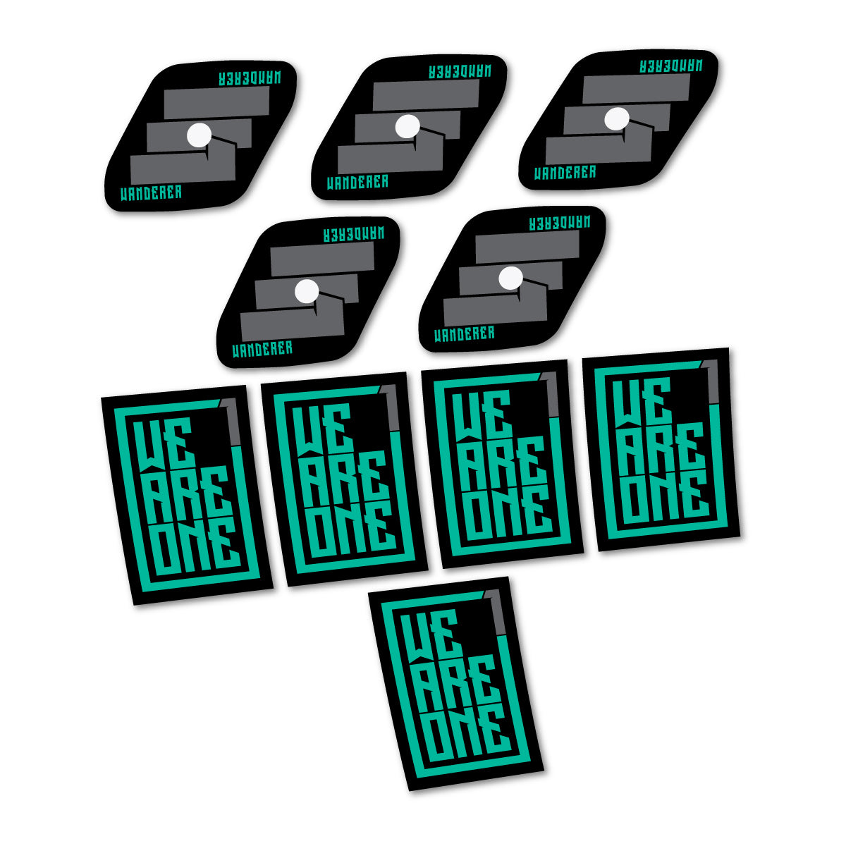 Stickers compatibles We Are One Wanderer pour jantes VTT 29" – autocollants vinyle - Turquoise Vert
