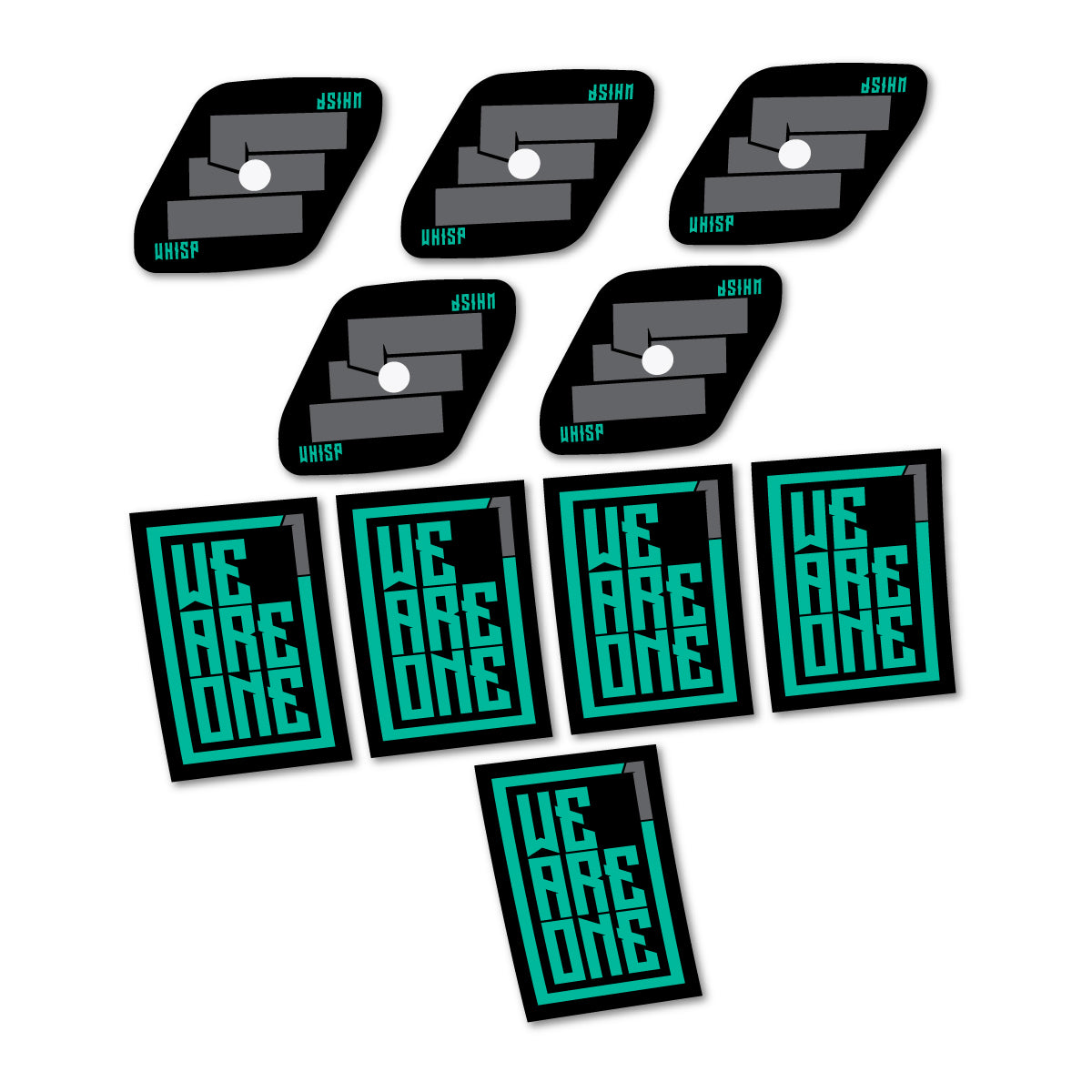 Stickers compatibles We Are One Whisp pour jantes VTT 29" – autocollants vinyle - Turquoise Vert