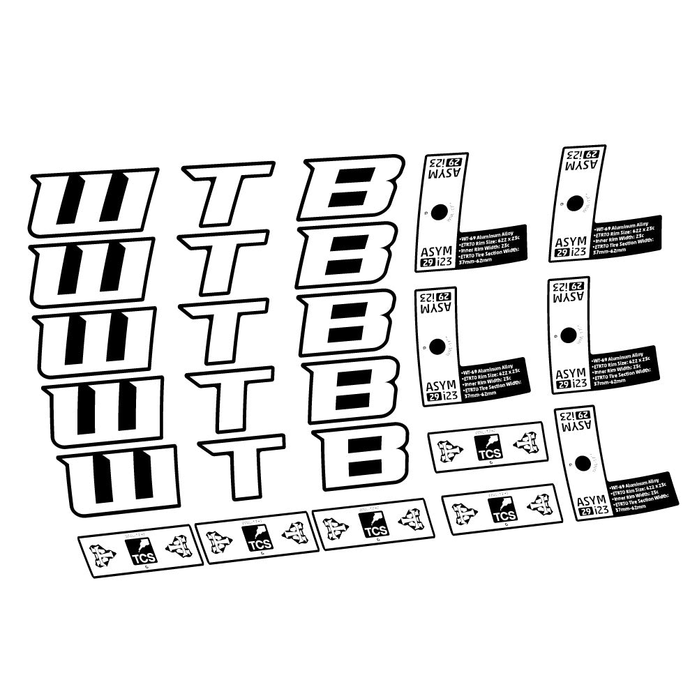 Stickers WTB ASYM i23 compatibles Autocollants roues VTT 29"