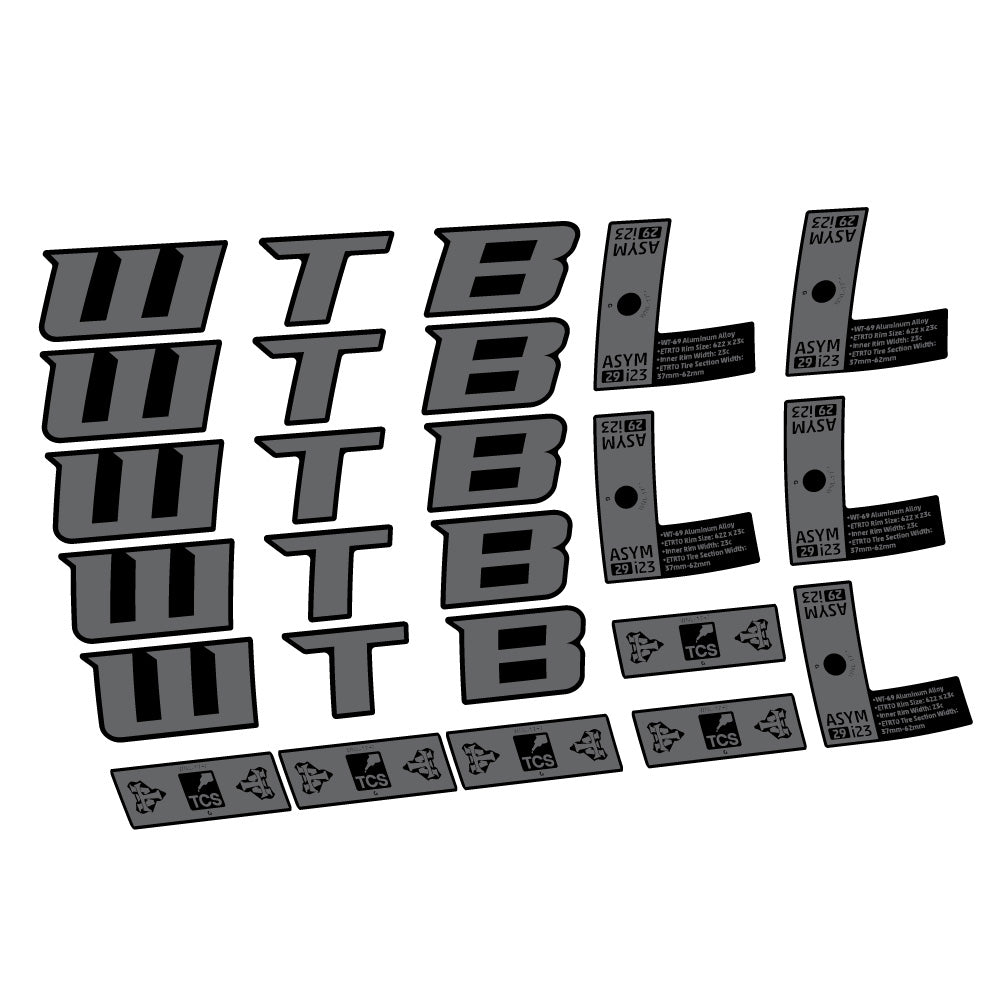 Stickers WTB ASYM i23 compatibles - Autocollants roue vélo VTT