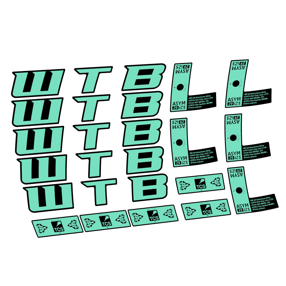 Stickers WTB ASYM i23 compatibles - Autocollants roue vélo VTT