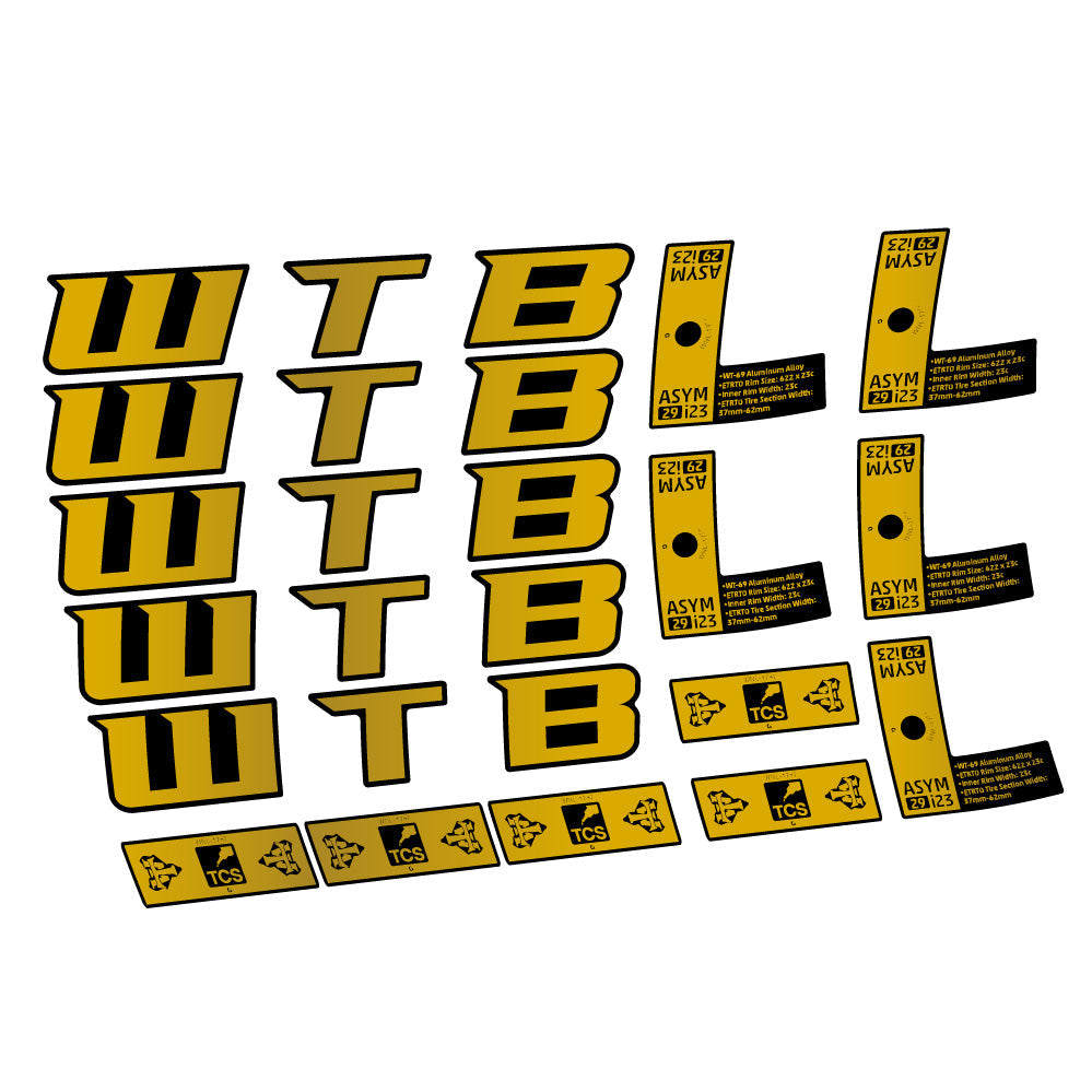 Stickers WTB ASYM i23 compatibles - Autocollants roue vélo VTT