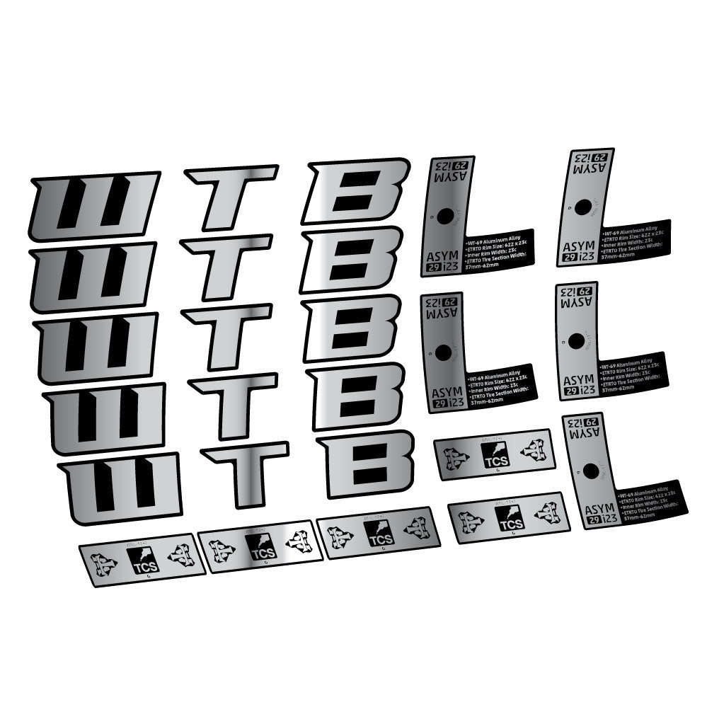 Stickers WTB ASYM i23 compatibles - Autocollants roue vélo VTT
